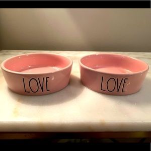 2 Rae Dunn pink Cat Bowls